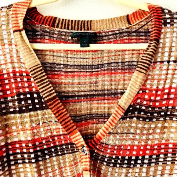 EUC | Worthington Cropped Button Down Lightweight Sweater | Size Large - Picture 2 of 9